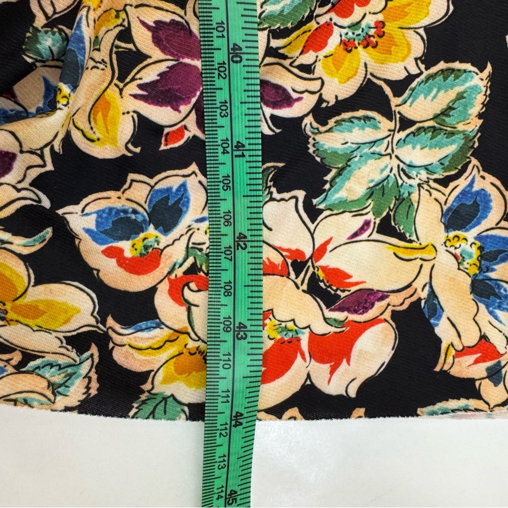 Zara Floral Mock Neck Sleeveless Midi Dress Medium Boho Cottagecore Vtg Retro - Picture 11 of 13